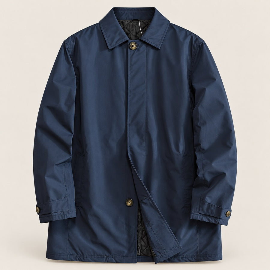 Men's Button Up Long Sleeve Trench Coat