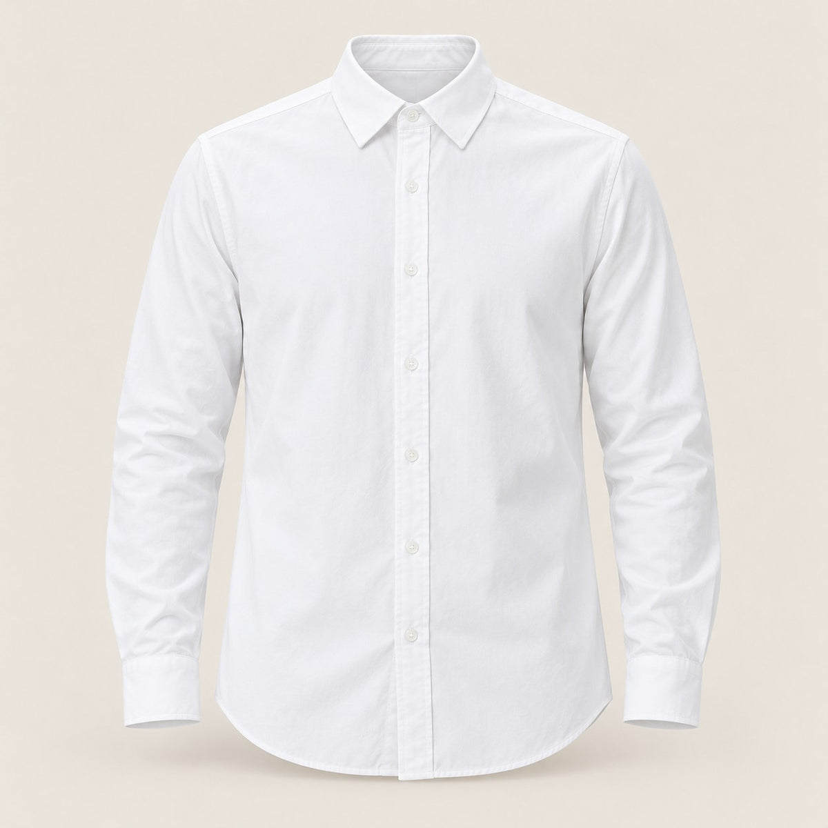 Men's Plus Size Long-Sleeve Button-Down Shirt — White