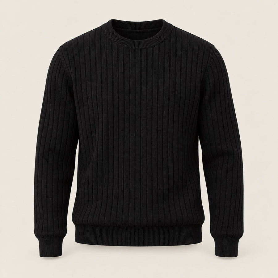 Men's Plus Size Ribbed Knit Crew Neck Sweater